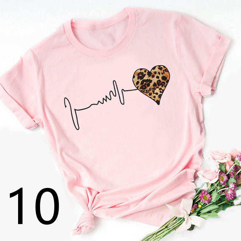 Women's Printed Loose Bottoming Shirt Top