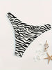 Elegant Zebra Print Bikini Bottoms for Women - High Stretch, Machine Washable Swimwear