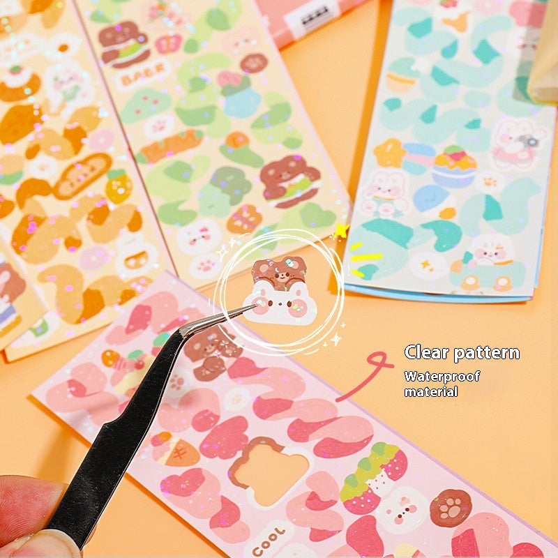 Stickers Cute Laser Journal Stickers PVC Waterproof Notebook Stickers DIY Stickers Suit