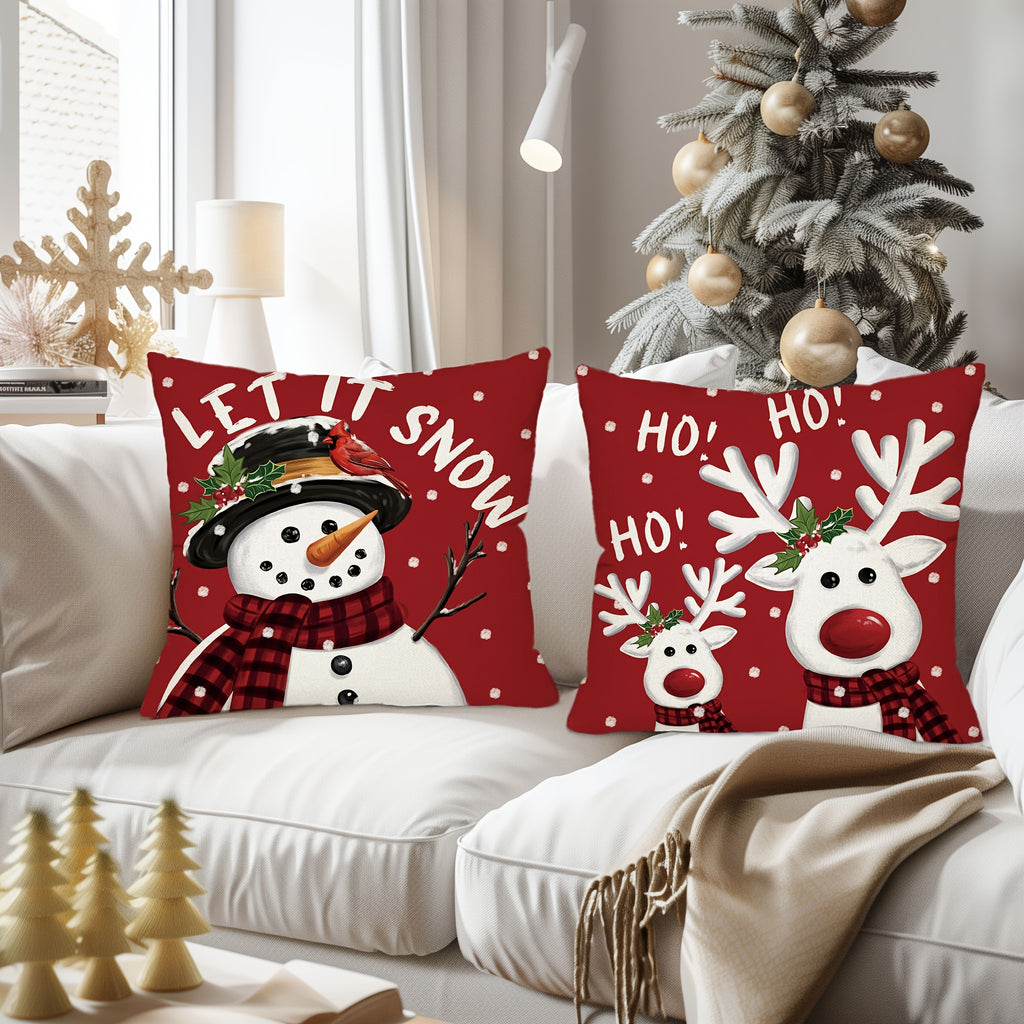 Christmas pillow covers - Vintage Christmas Pillow Covers - Snowman - Deck Your Halls with Delight