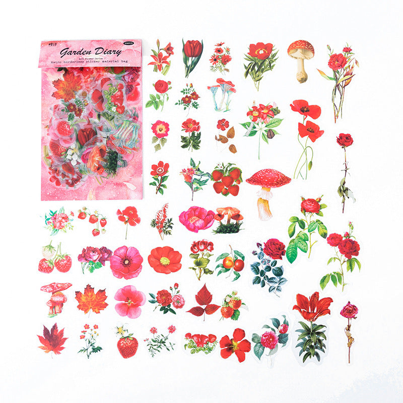 Vintage Journal Diary DIY Flower Shaped Stickers
