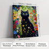 Gustave Klimt-Inspired Garden Cat Canvas Art - Waterproof, Framed Wooden Wall Decor for Living Room, Bedroom, Office & More