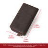 First Layer Cowhide Vintage Zipper Multiple Card Slots Genuine Leather Wallet