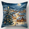 Contemporary Style Christmas Throw Cushion Covers 4pcs Set, 17.72" Woven Polyester Zippered Cases, Hand Wash Only, Festive Print for Living Room Sofa and Bedroom Decor - Insert Not Included