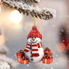 4pcs/1set Christmas Acrylic Snowman Christmas Tree Ornaments - 2D Cartoon Design Home and Garden Decoration