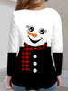 snowman shirt - Snowman Print Long Sleeve T-shirt - V Neck, Casual - Spring & Fall - Women - Cozy & Stylish - Winter Wonderland Vibes