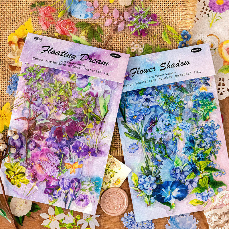 Vintage Journal Diary DIY Flower Shaped Stickers