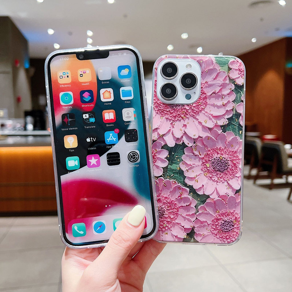 Oil Painting Art Flower Epoxy Soft Phone Case