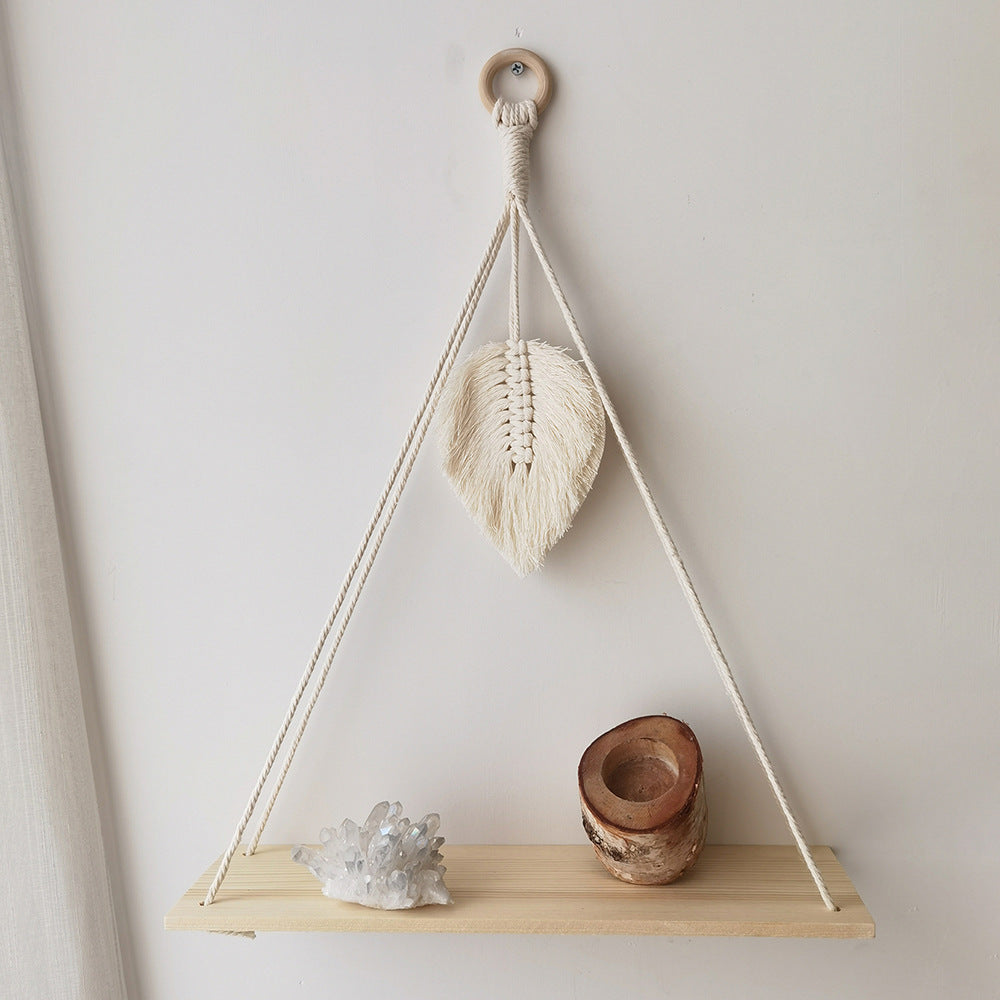 Tassel Leaf Woven Tapestry Rack Decoration Storage