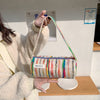 Rainbow Stripe Shoulder Bag For Women
