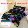 Rainbow Dinosaur Comforter Set For Colorful Dino Bedding Cartoon Dinosaur With Shiny Glitter Bedding Set Bedroom Decor 1 Comforterr + 2 Pillowcases Lightweights