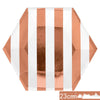 Hot Rose Gold Hexagonal Striped Paper Plate Paper Cup