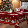 Christmas Cheer Tablecloth - Cute Reindeer & Santa Design, Snowflake & Pine Patterns with Embossed Edges, Stain-Resistant Polyester, Perfect for Holiday Parties, Home Decor, and Outdoor Picnics Holiday Decorations