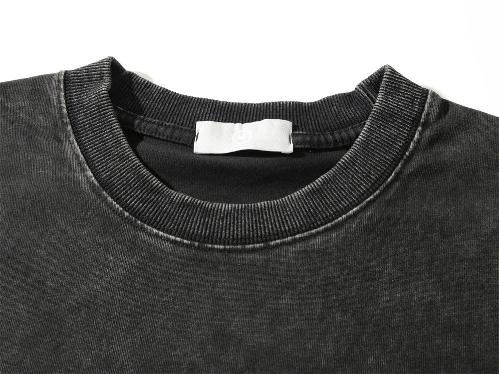 Dark Skull Skeleton Washed And Worn T-shirt Men
