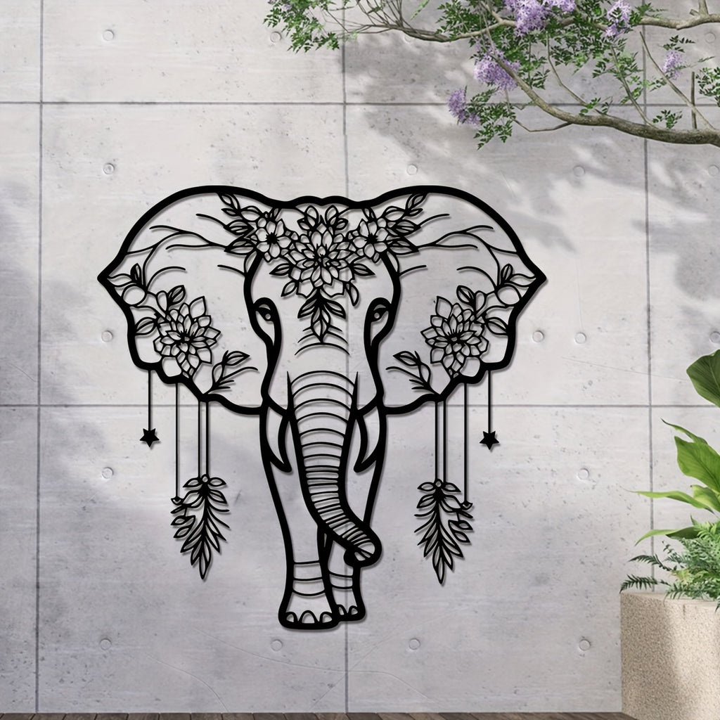 Iron Metal Elephant Wall Art Decor - Bohemian enthusiasts, Gift-givers - Composition, Iron - Suitable for Home Decor, Living Room, Gift