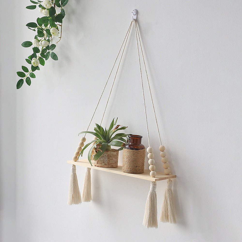 Tassel Leaf Woven Tapestry Rack Decoration Storage