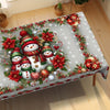 Christmas tablecloth - Christmas Cheer Round Tablecloth - Waterproof & Wrinkle-Free, Snowman, Reindeer & Snowflake Design - Holiday Parties & Home Decor - Festive Hosts & Homeowners - Perfect for Indoor/Outdoor Use - Deck the Halls in Style