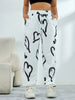 Heart Print Drawstring Waist Jogger Sweatpants, Casual Daily Wear Workout Pants For Spring & Fall, Women's Clothing