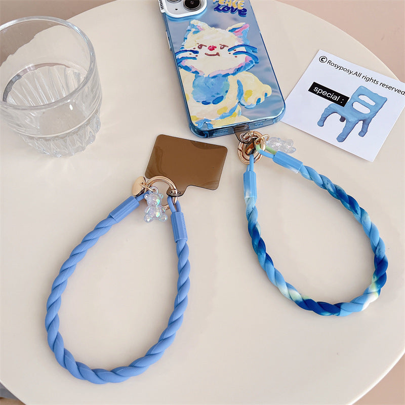 Short Mobile Phone Lanyard Luminous Bear Pendant Clip Anti-lost Wrist Strap Ornaments Universal Phone Pendant Portable Women