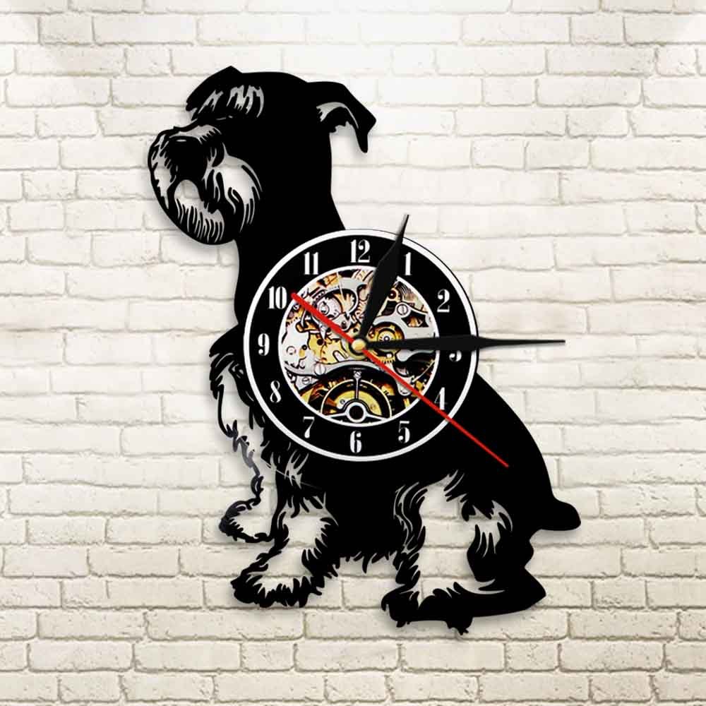 Dog vinyl record wall clock