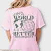 Letter 2D Printed Starry Sky Earth Cotton T-shirt Loose Short Sleeve Top