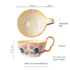 Handmade Large Capacity Painted Irregular Breakfast Cups For Household Use