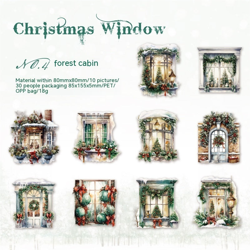 Sticker Package Christmas Window Series Retro Christmas Journal Decoration
