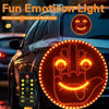 1pc Fun Emoticon LED Car Light with Remote, 12 Gestures Expression, Battery-Operated Neon Decorative Ambiance Lighting for Vehicles, Party, Halloween - 36V Max