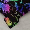 Rainbow Dinosaur Comforter Set For Colorful Dino Bedding Cartoon Dinosaur With Shiny Glitter Bedding Set Bedroom Decor 1 Comforterr + 2 Pillowcases Lightweights