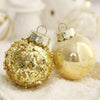 TROPOW 25-Pack Christmas Tree Ornaments - 2.4" Shatterproof Clear Balls, Champagne Golden & White, Freestanding, No Electricity Needed, Featherless, Ideal for Holiday & Wedding Decorations