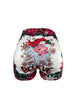 Women's Christmas Santa Claus Print Skinny Shorts, Elastic Waist Stretchy Casual Shorts for Holiday Party