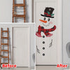 Festive Christmas Snowman Wall Decal - Modern, Cartoon Design, Self-Adhesive, Removable, Durable PVC, Perfect for Home Decor