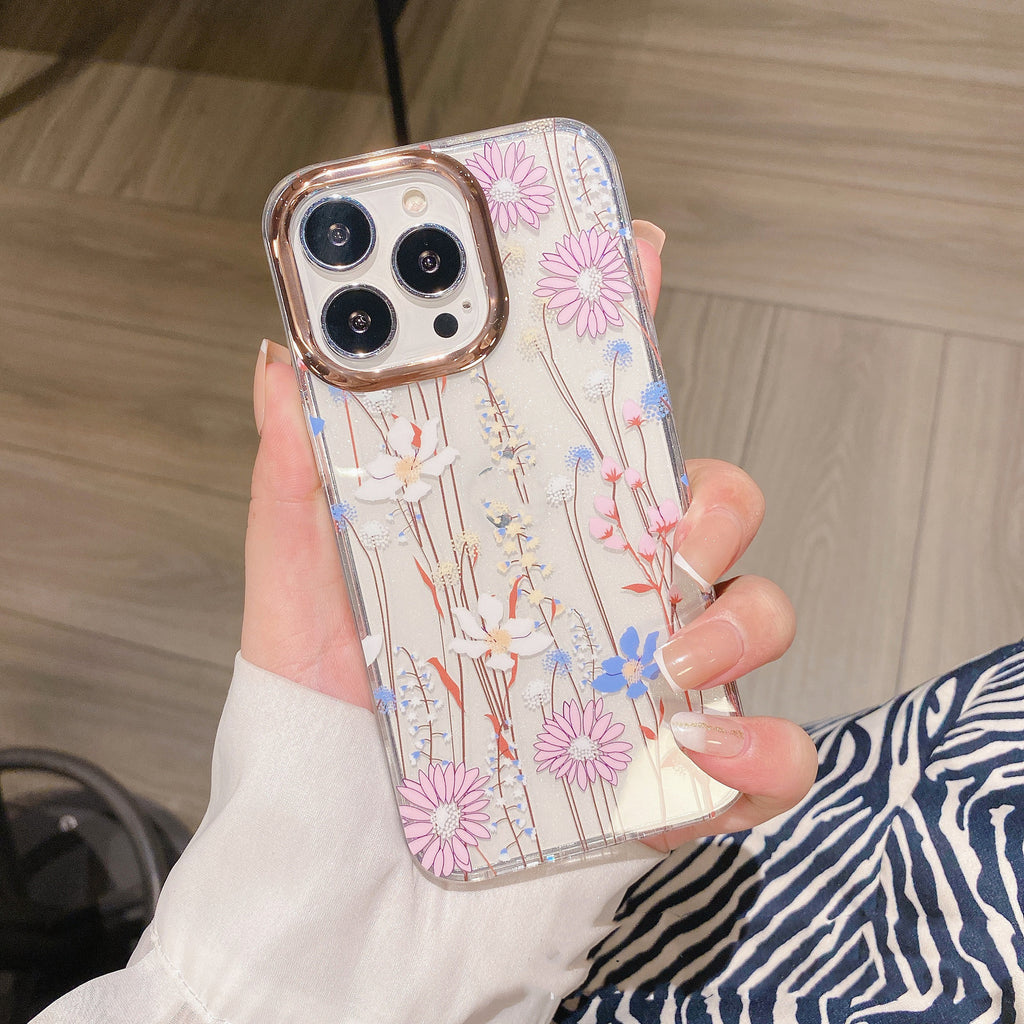 Transparent Flower Double-sided Laminated Phone Case