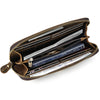 Men's Crazy Horse Leather Retro Embossing Fashion Long Wallet