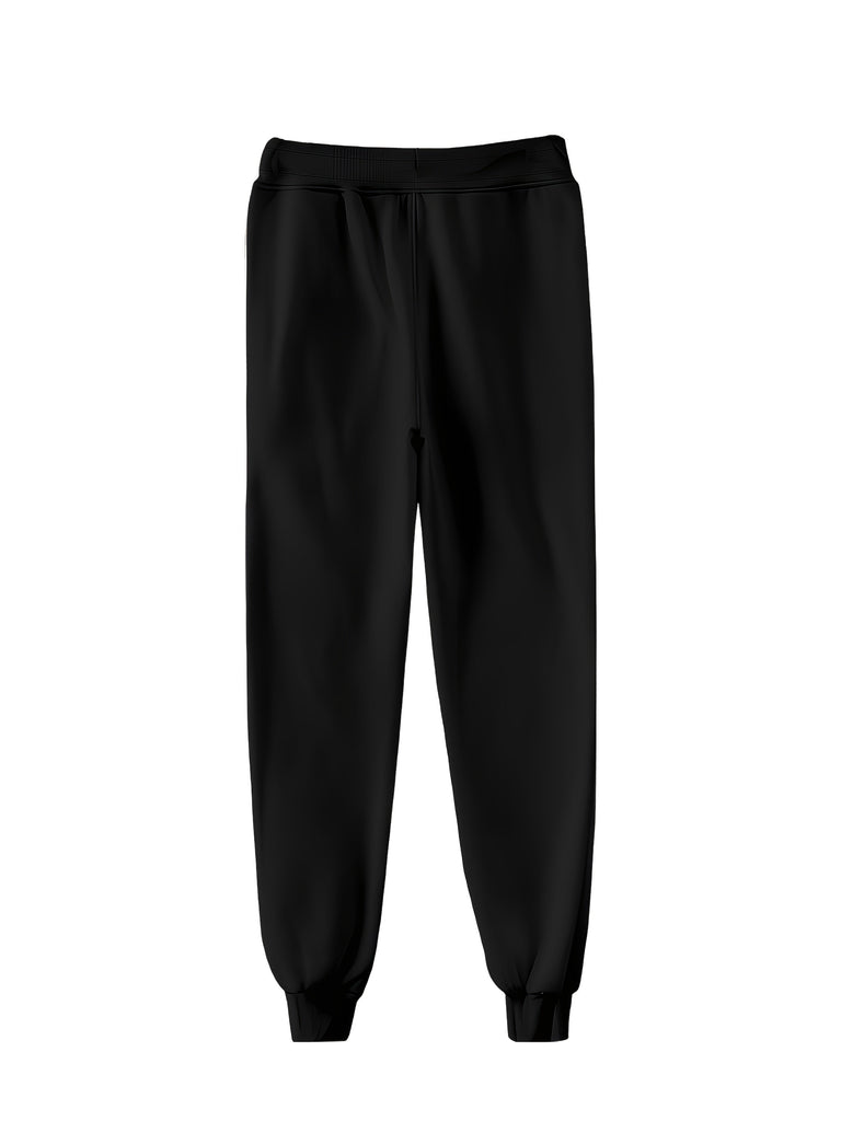 Men's Casual Letter Print Joggers - Comfortable Polyester, Machine Washable, with Pockets for Spring/Fall