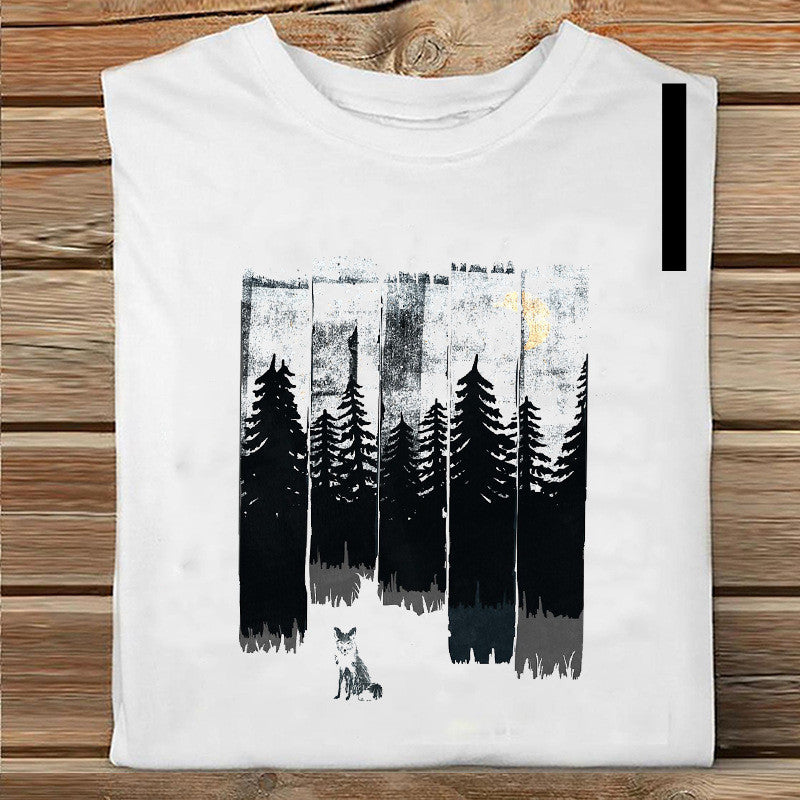 Women's Printed Casual Loose Round Neck T-shirt