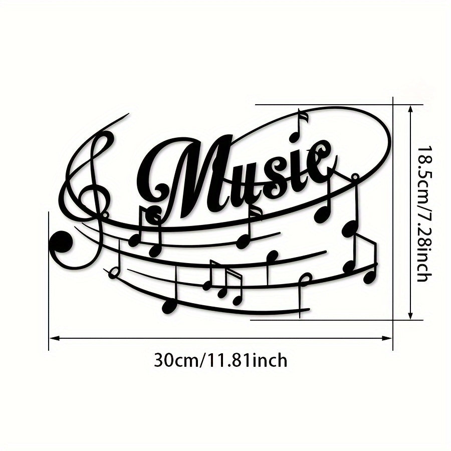 Black Metal Music Note Wall Art - Ideal Gift for Music Lovers, Perfect for Indoor/Outdoor Decor, No Power Needed, Feather-Free, 1pc