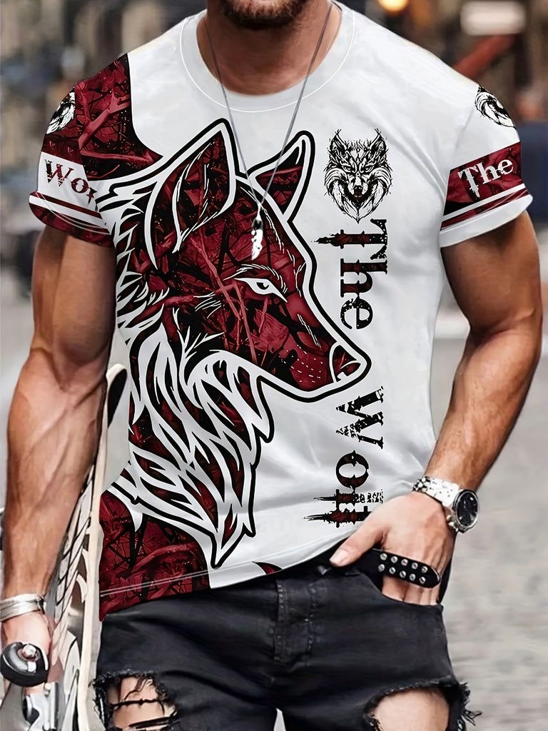 Men's Super Comfortable 3D Animal Pattern T-shirt - Fashionable and avant-garde, lightweight summer outdoor sportswear, eye-catching design, perfect gift for trendsetters