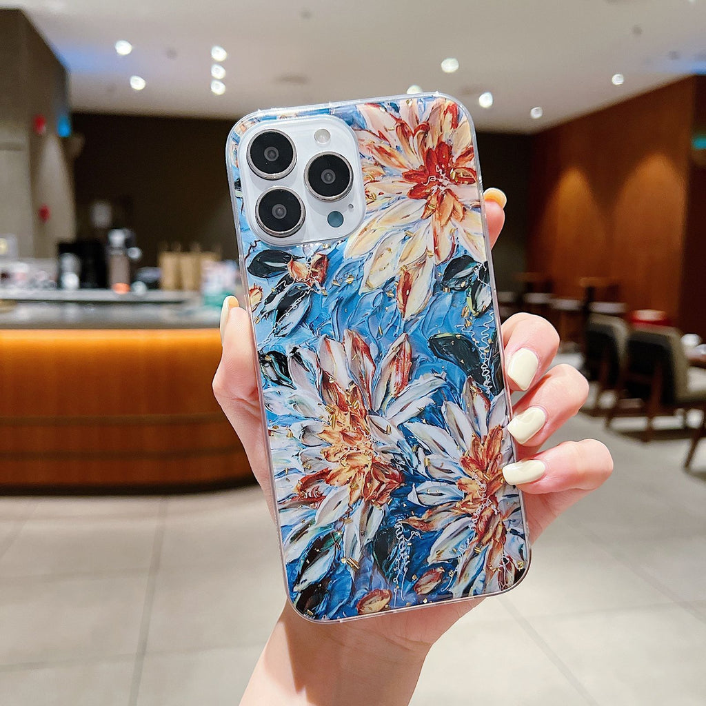 Oil Painting Art Flower Epoxy Soft Phone Case