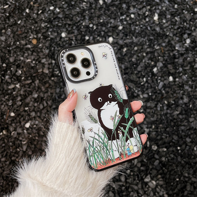 Cartoon Cute Funny Little Black Cat Phone Case
