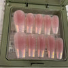 Blush Pleated French Handmade Manicure Wear Nail Fake Nails