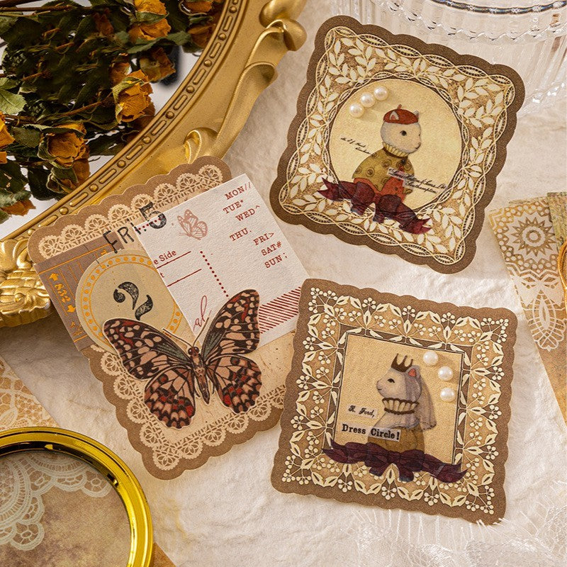 Retro Artistic Romantic Hollow Lace Journal Decoration Collage