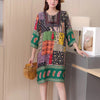 Cotton Silk Floral Dress Vintage Women's Clothing