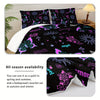 Butterfly Comforter Set Purple Rose Printed Bedding Sun Galaxy Comforter 3 Piece Set (1 Bed Comforter + 2 Pillow Cases), Comforter For All Seasons, Soft Comfortable And Breathable Printed Bedding For Home Dorm Decoration