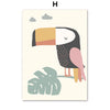 Cartoon Animal Pattern Wall Art Canvas Painting