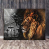 1pc Wooden Framed Canvas Painting - Lion Of Judah Canvas Poster - Religious Theme Pictures Print Painting Wall Art - For Office, Bathroom, Living Room Decor - Inspirational Quotes Canvas Wall Art Decoration - Ready To Hang - Perfect Gift for Her & Him