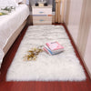 Home Living Room Bedroom Bedside Lovely Room White Faux Wool Bay Window Floor Mats