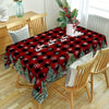 Christmas tablecloth - Vibrant Christmas Tablecloth - Premium Polyester, Red Buffalo Plaid, Pine Trees & Snowflakes, 52x70 inches - Holiday Dining Decor - For Christmas Celebrations - Perfect Gift Idea - Deck the Halls in Style