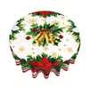 Merry Christmas Tablecloth - Festive Snowflake Design, Round Polyester Dining Cover for Holiday & Farmhouse Parties