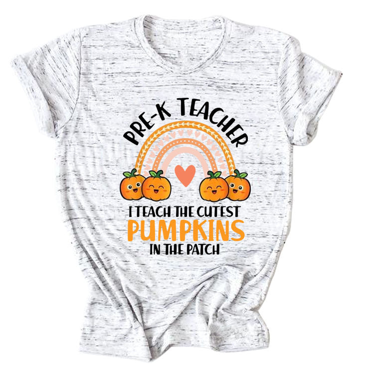 Pumpkin Love Rainbow Halloween Short Sleeve T-Shirt